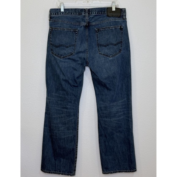 American Eagle Original Boot Jeans Mens 34x30 Medium Wash Distressed Bootcut - Picture 5 of 9